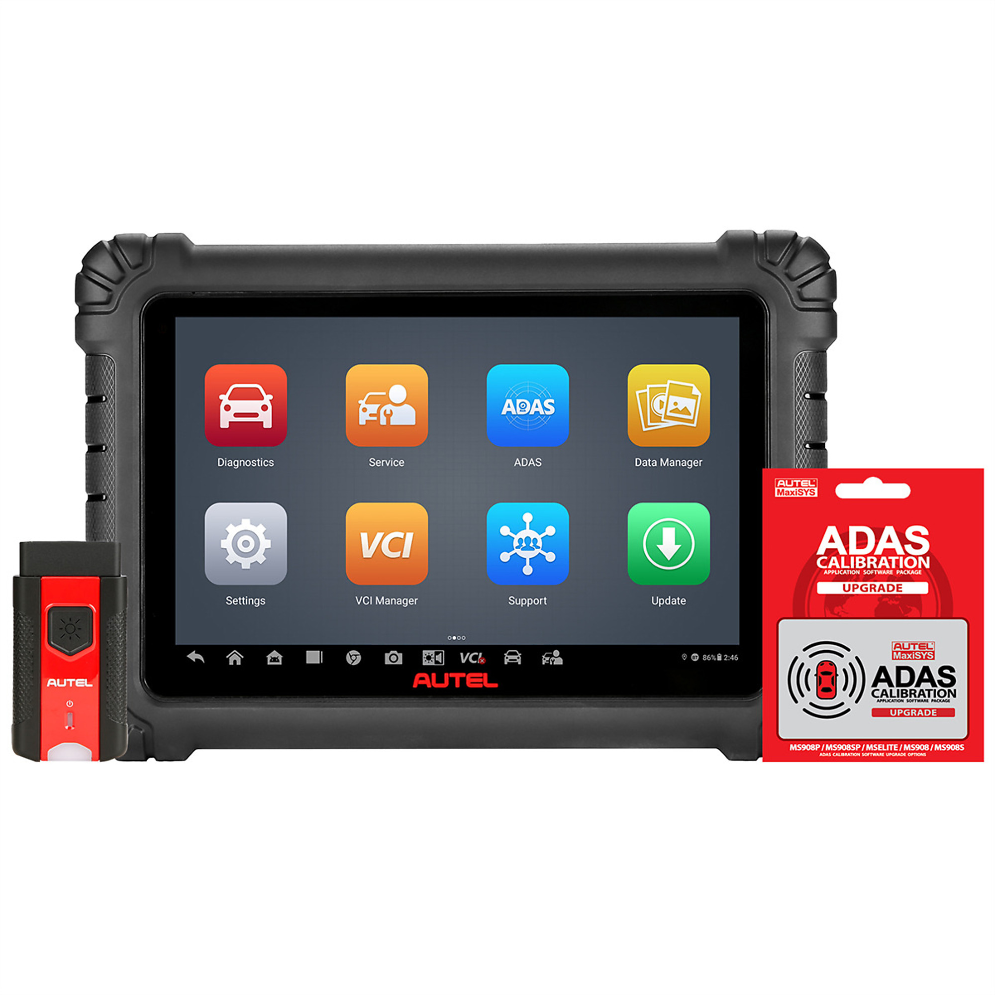 Autel MS906MAXADAS Diagnostic Tablet, 10.1 Inch Touchscreen Wireless Scanner with ADAS Calibration Software Upgrade, All-Systems Diagnostics, Bi-Directional Controls, Service Functions, Bluetooth MaxiVCI V200